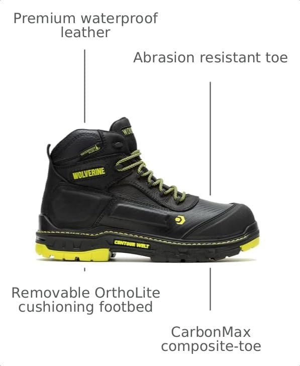 Wolverine Men's Overpass WP CM Mid Black/Lime – BLACK.LIME