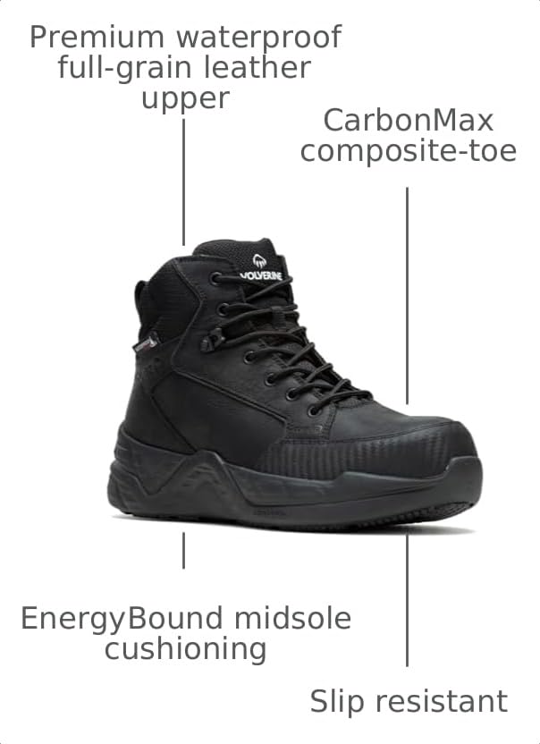Wolverine Men's ProShift LX EB WP CM Mid Black – BLACK