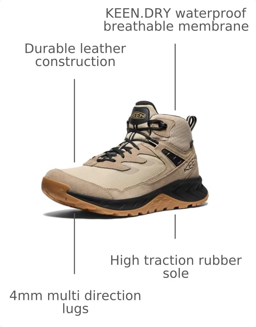 KEEN Men's Hightrail Mid WP Brindle/Oak Buff – BRINDLE/OAK BUFF
