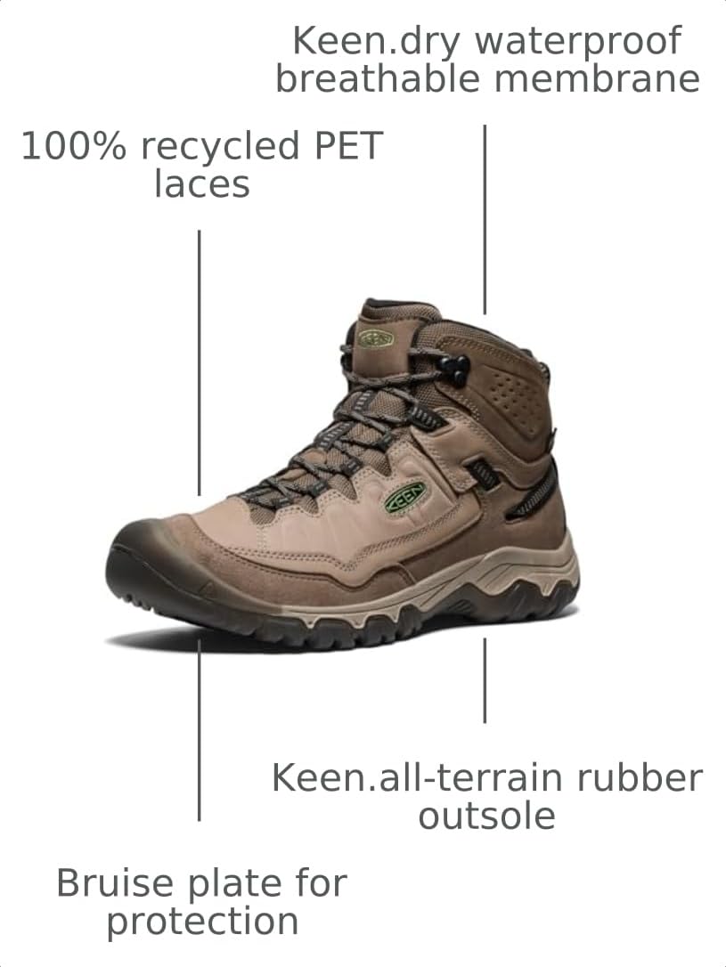 KEEN Men's Targhee IV Mid WP Brindle/Canteen – BRINDLE/CANTEEN