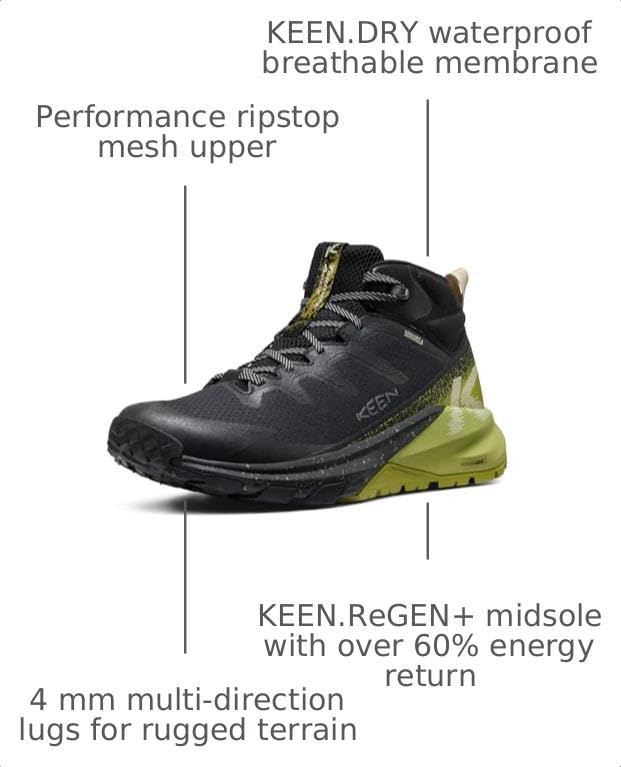 KEEN Men's Targhee Apex Mid WP Black/Golden Cypress – BLACK/GOLDEN CYPRESS